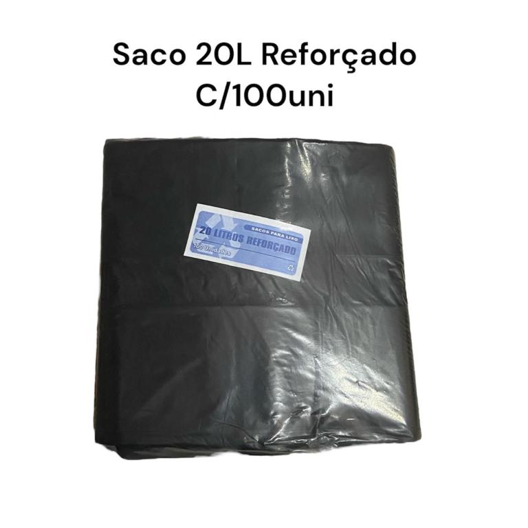 SACO PRETO P/ LIXO 20LT  REFORÇADO C/100UN