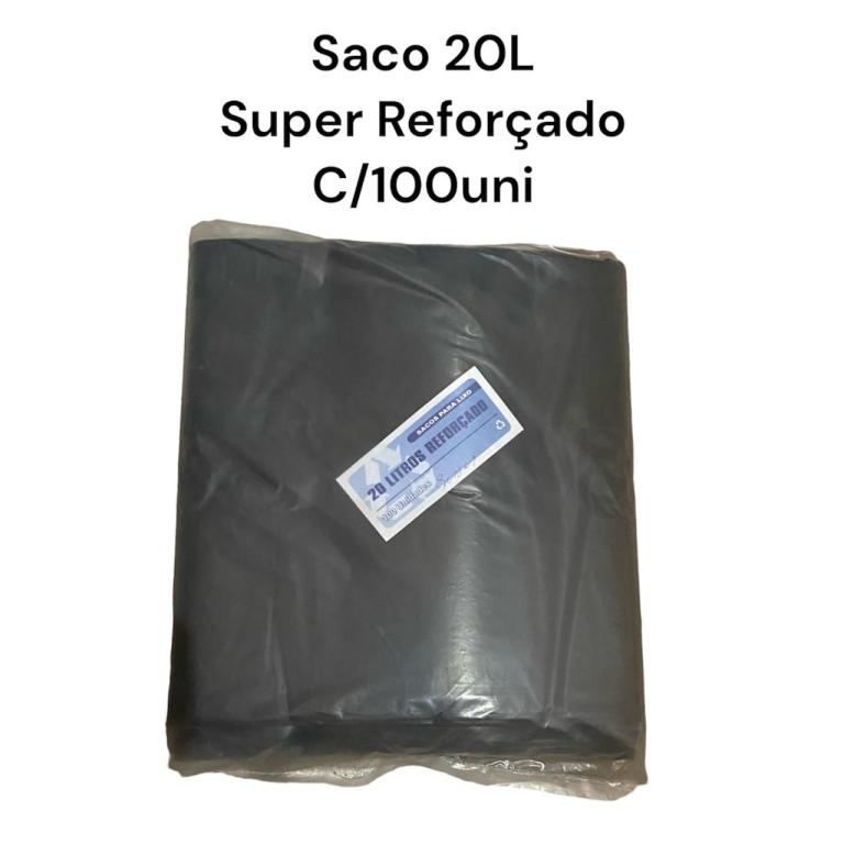 SACO PRETO P/ LIXO 20LT SUPER REFORÇADO C/100UN