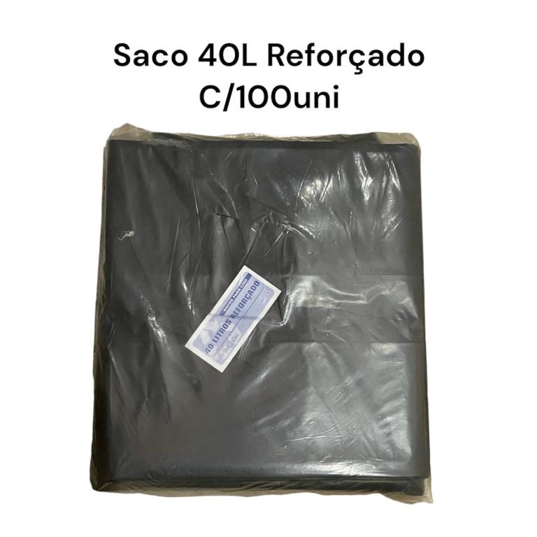 SACO PRETO P/ LIXO 40LT REFORÇADO C/100UN