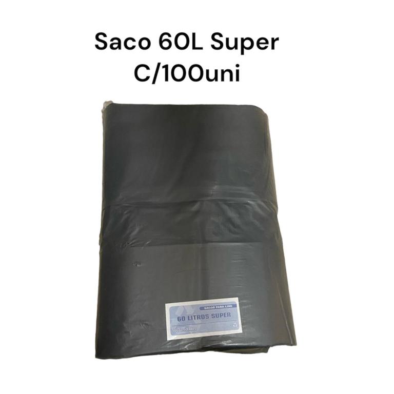 SACO PRETO P/ LIXO 60LT SUPER REFORÇADO C/100UN