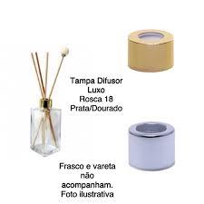 TAMPA DIFUSOR LUXO LISA OURO/PRATA