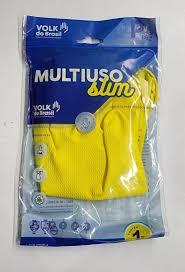 LUVA LATEX VOLK SLIM (P) FLOCADA AMARELA