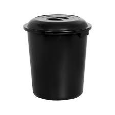 CESTO FECHADO 97L PRETO C/ TAMPA PLASNEW