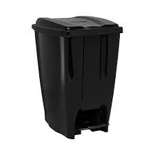 LIXEIRA PLASTICA C/ PEDAL 40LT PRETA JAGUAR