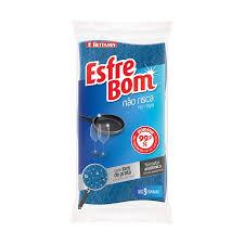 ESPONJA AZUL NAO RISCA ESFREBOM C/3UN