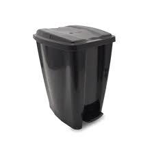 LIXEIRA PLASTICA C/ PEDAL 20LT PRETA JAGUAR