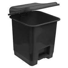 LIXEIRA PLASTICA C/ PEDAL 14LT PRETA SANTANA