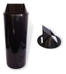 CESTO DE LIXO 23L TAMPA BASCULANTE PRETO BRALIMPIA