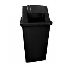 CESTO DE LIXO QUADRADO 60L TAMPA BASCULANTE PRETO BRALIMPIA