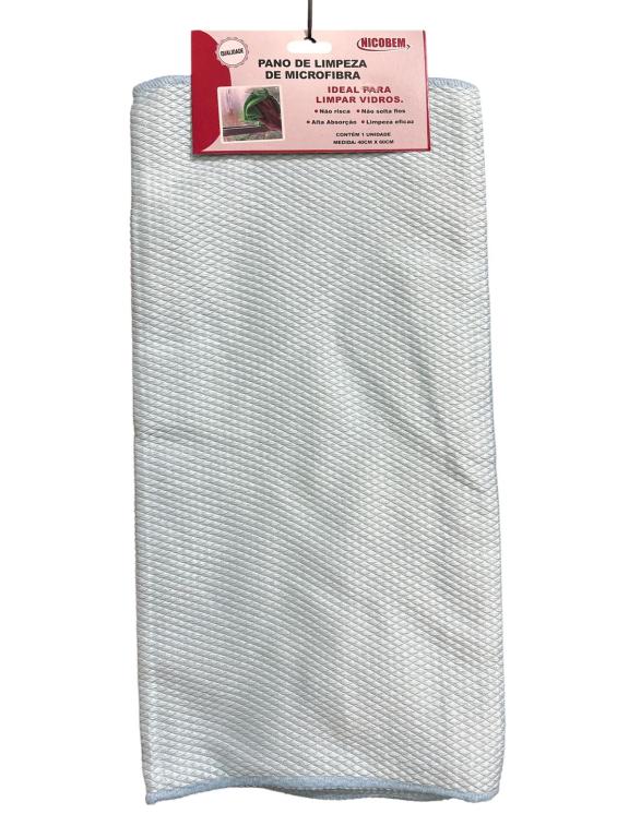 PANO DE MICROFIBRA P/ VIDROS E TELAS 40X60CM NICOBEM