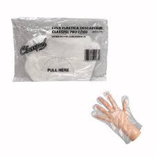 LUVA PLASTICA DESCARTAVEL C/100UN CLASSPEL