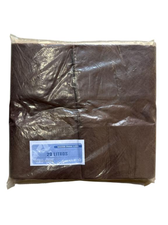 SACO MARROM P/ LIXO 20LT C/100UN