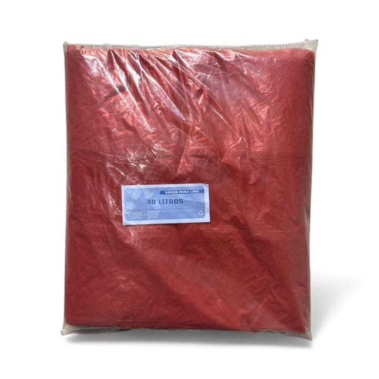SACO VERMELHO P/ LIXO 40LT C/100UN