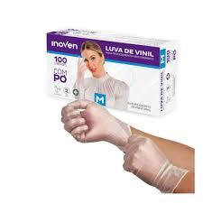 LUVA VINIL MEDIA SEM PÓ C/100UN INOVEN