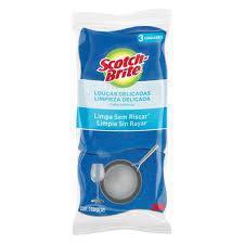 ESPONJA AZUL NAO RISCA LOUÇAS DELICADAS SCOTCH-BRITE 3M C/3UN
