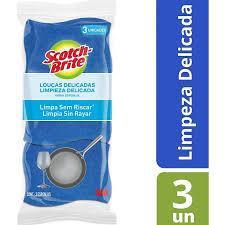 ESPONJA AZUL NAO RISCA LOUÇAS DELICADAS SCOTCH-BRITE 3M C/3UN