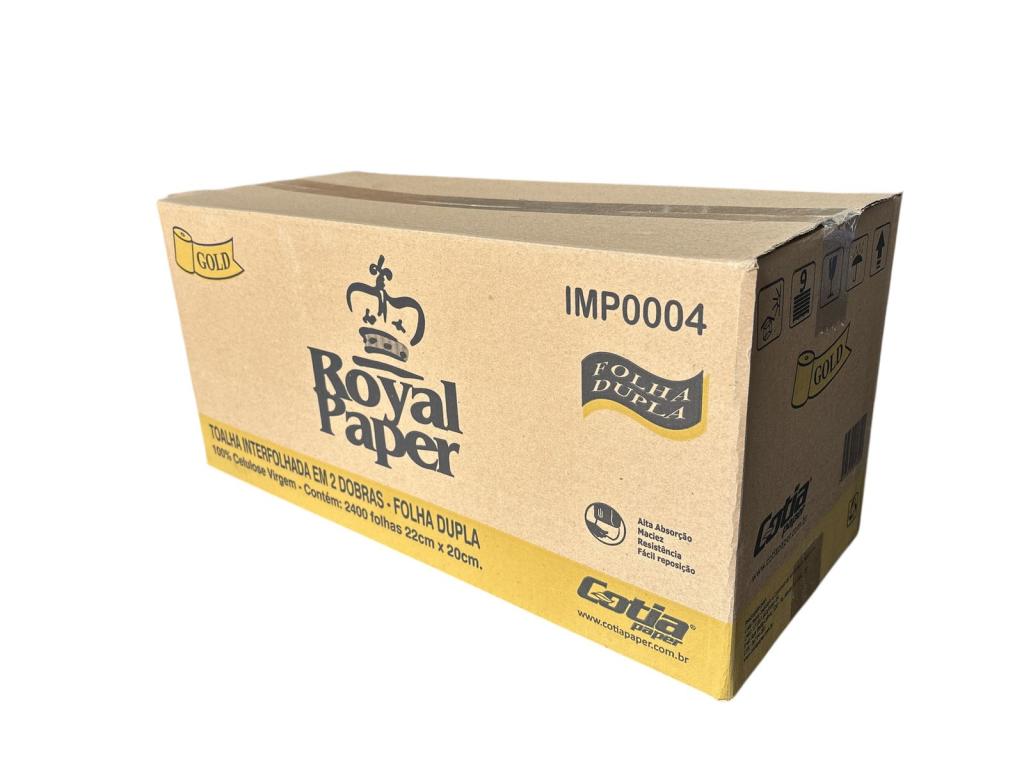 PAPEL INTERFOLHA 100% CEL. 22X20CM 2DB F.D. CX C/2.400FL GOLD