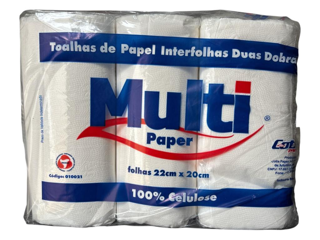 PAPEL INTERFOLHA 100% CEL. 22X20CM 2DB F.S. C/1.000FL MULTI PAPER