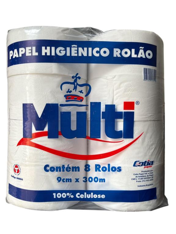 PAPEL HIG. ROLAO 100% CELULOSE F.S. C/8UN 09CMX300M MULTI PAPER