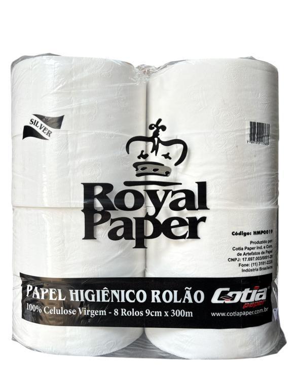 PAPEL HIG. ROLAO 100% CELULOSE F.S. C/8UN 09CMX300M SILVER