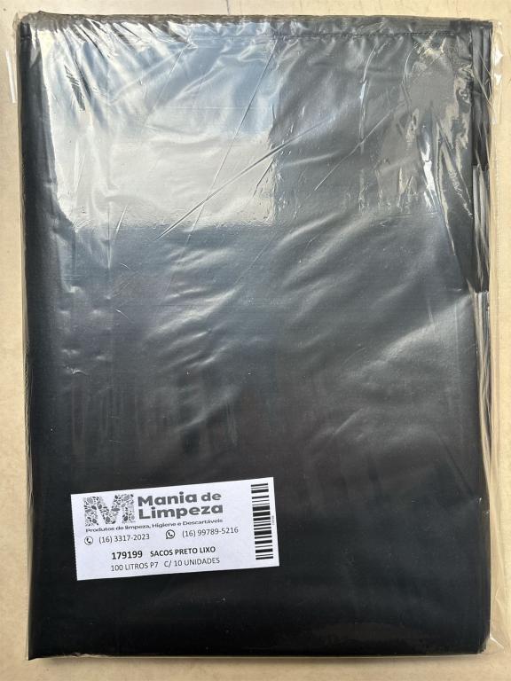 SACO PRETO P/ LIXO 100LT P-7 C/10UN