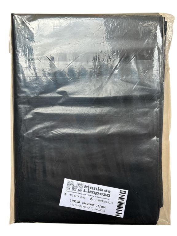 SACO PRETO P/ LIXO 100LT P-5 C/10UN