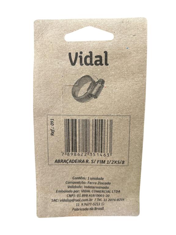 ABRAÇADEIRA DE METAL 1/2" ROSCA S/ FIM VIDAL