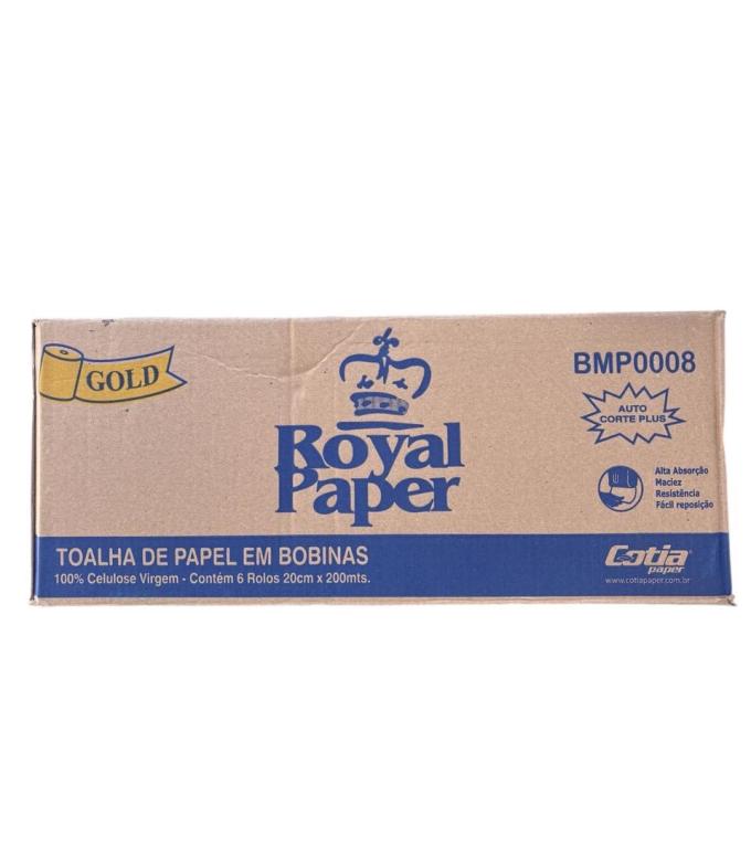 PAPEL TOALHA BOBINA C/6 20X200 32G 100% CEL. GOLD