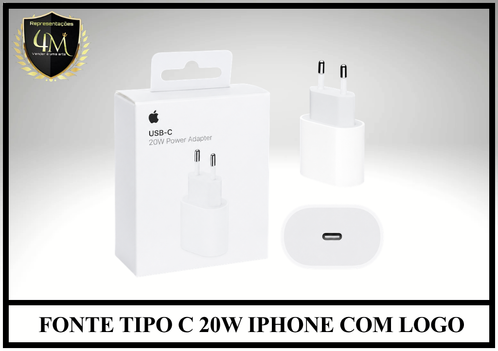 E04 - FONTE TIPO C 20W IPHONE COM LOGO