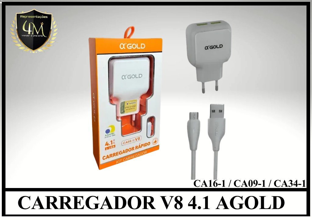 B01- CARREGADOR V8 4.1 AGOLD CA16-1 / CA09-1 / CA34-1 / CA28-1
