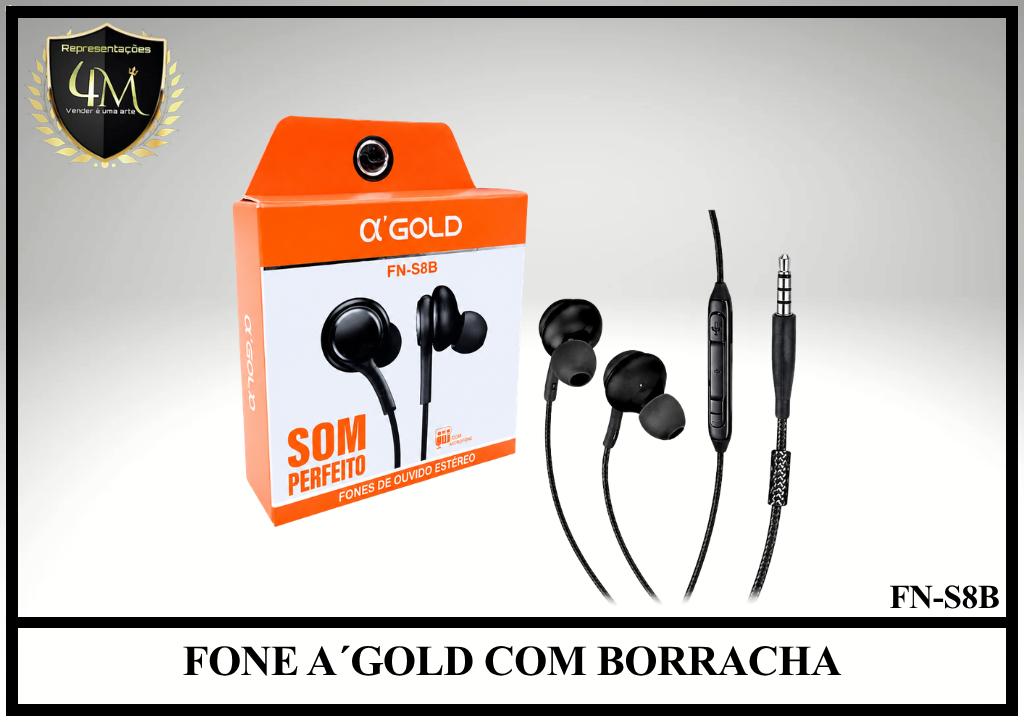 D16- FONE A´GOLD COM BORRACHA FN-S8B