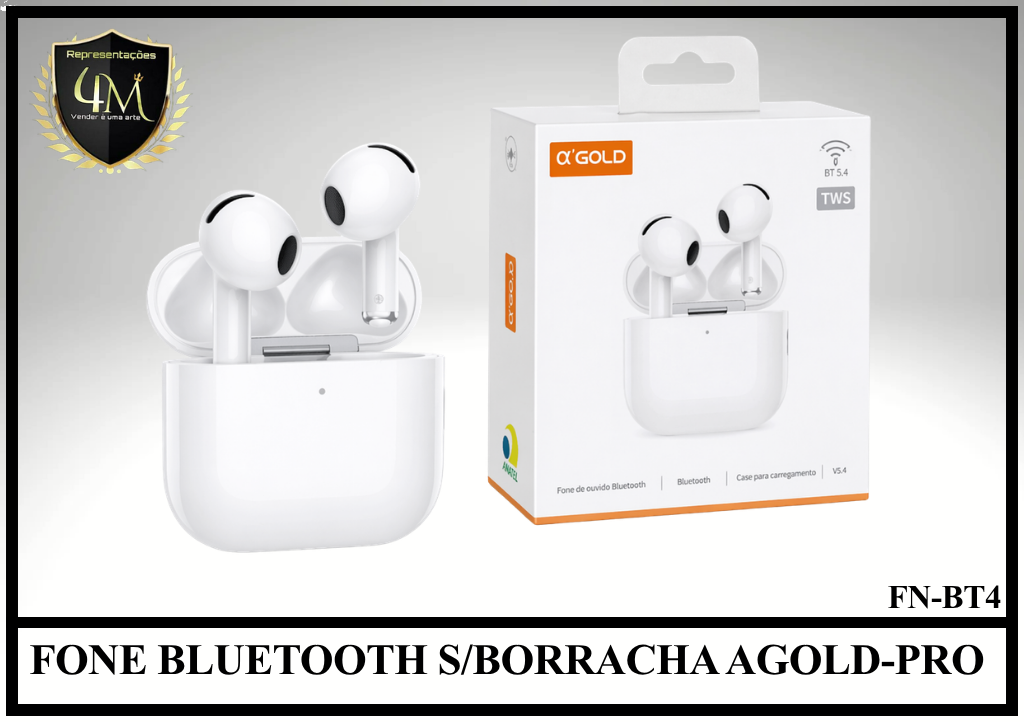 D012 - FONE BLUETOOTH S/BORRACHA AGOLD-PRO FN-BT4