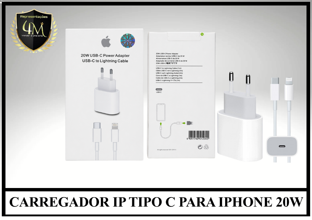 B27 - CARREGADOR APPLE TIPO C PARA IPHONE 20W