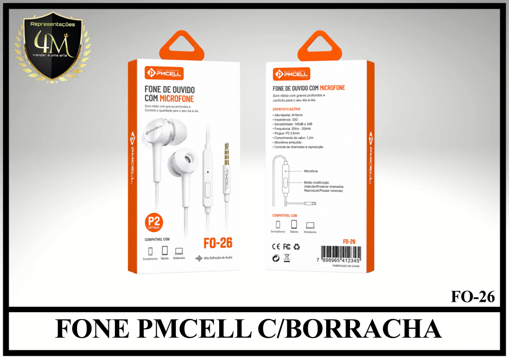 D40 - FONE PMCELL C/BORRACHA FO-26