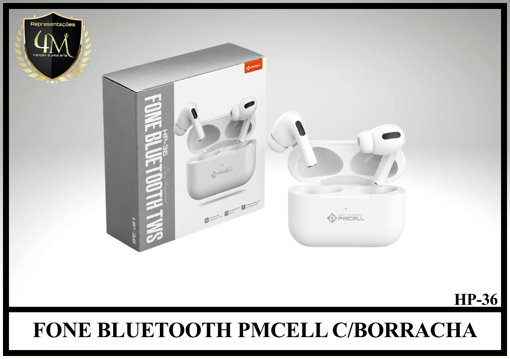 D66 - FONE BLUETOOTH PMCELL C/BORRACHA HP-36