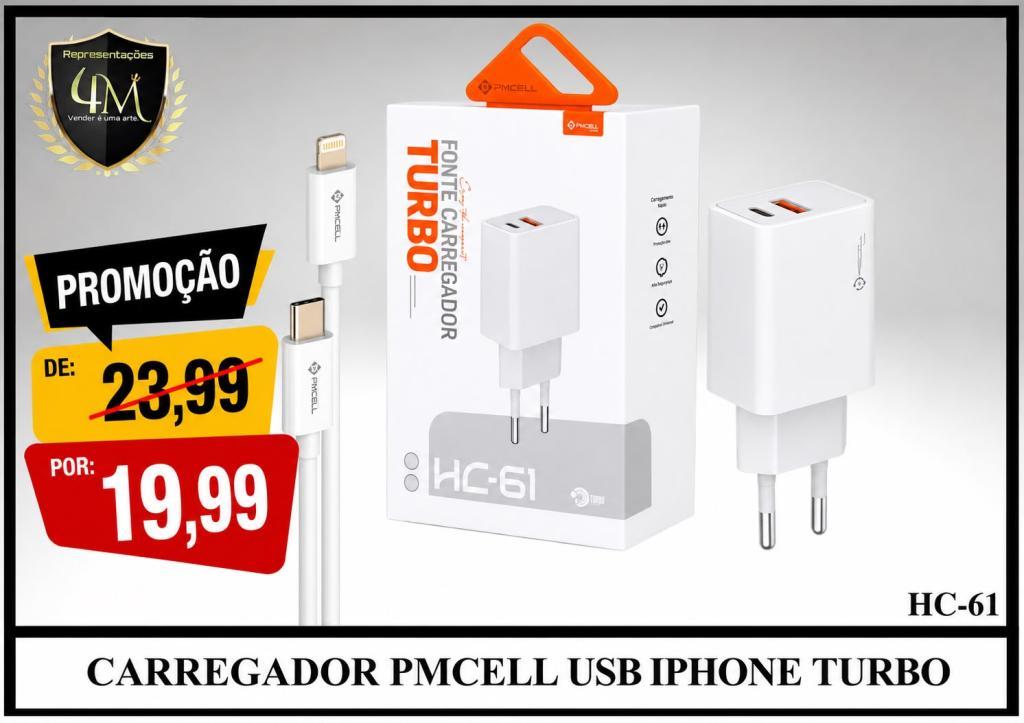 B31 - CARREGADOR PMCELL USB IPHONE TURBO HC-61 #