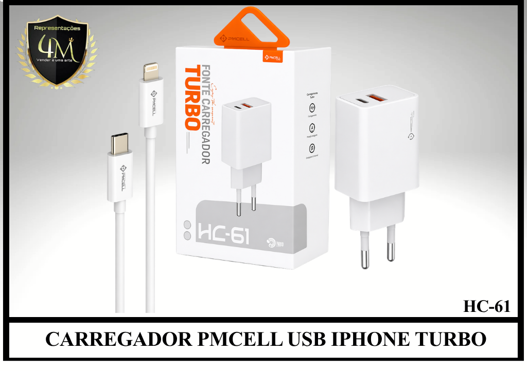 B31 - CARREGADOR PMCELL USB IPHONE TURBO HC-61