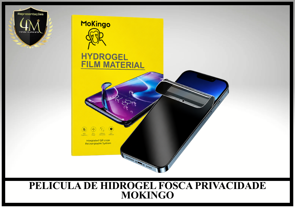 H04 - PELICULA DE HIDROGEL FOSCA PRIVACIDADE MOKINGO (CAIXA FECHADA OUTRO PREÇO FALAR COM REPRESENTANTE)