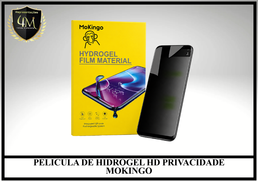 H03 - PELICULA DE HIDROGEL HD PRIVACIDADE MOKINGO (CAIXA FECHADA OUTRO PREÇO FALAR COM REPRESENTANTE)