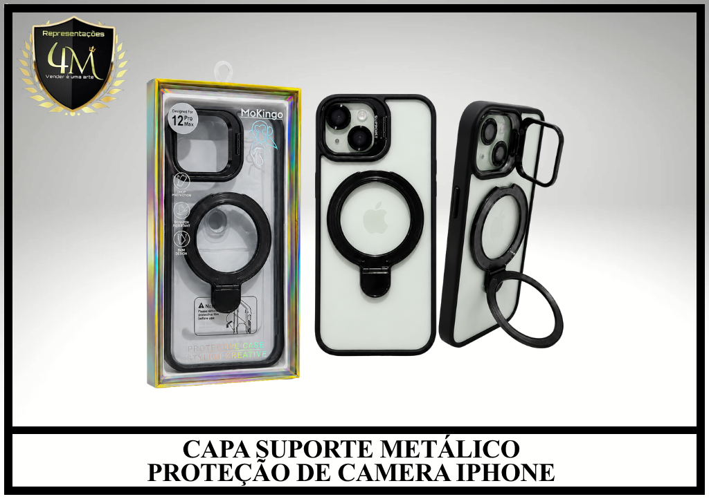 WSM14 CAPA SUPORTE METÁLICO PROTEÇÃO DE CAMERA IPHONE 17 AIR