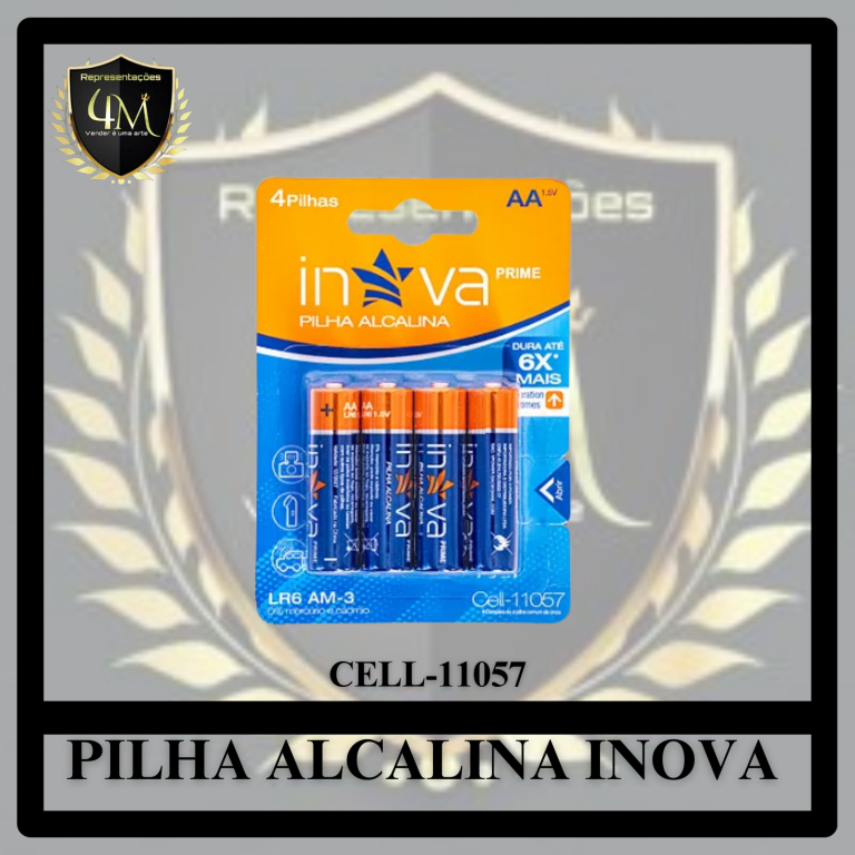 BLISTER COM 4 PILHAS AA ALCALINA CELL-11033 11057