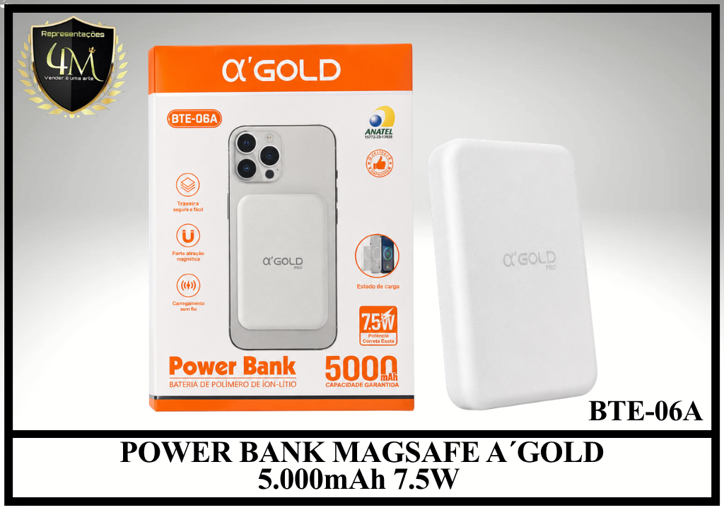 E015 POWER BANK MAGSAFE A´GOLD 5.000mAh 7.5W BTE-06A