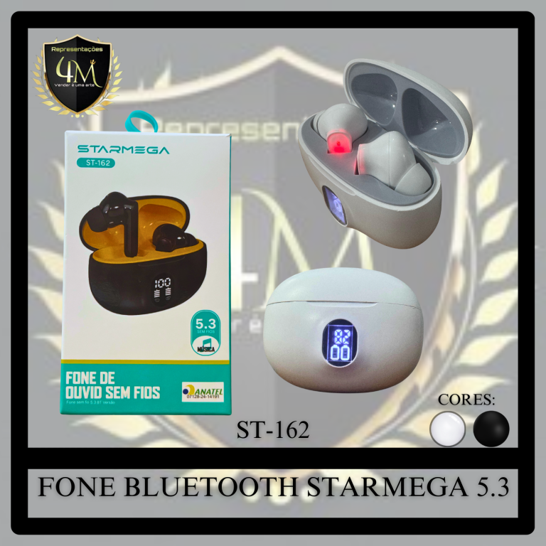 D73 - FONE BLUETOOTH STARMEGA C/BORRACHA ST-162