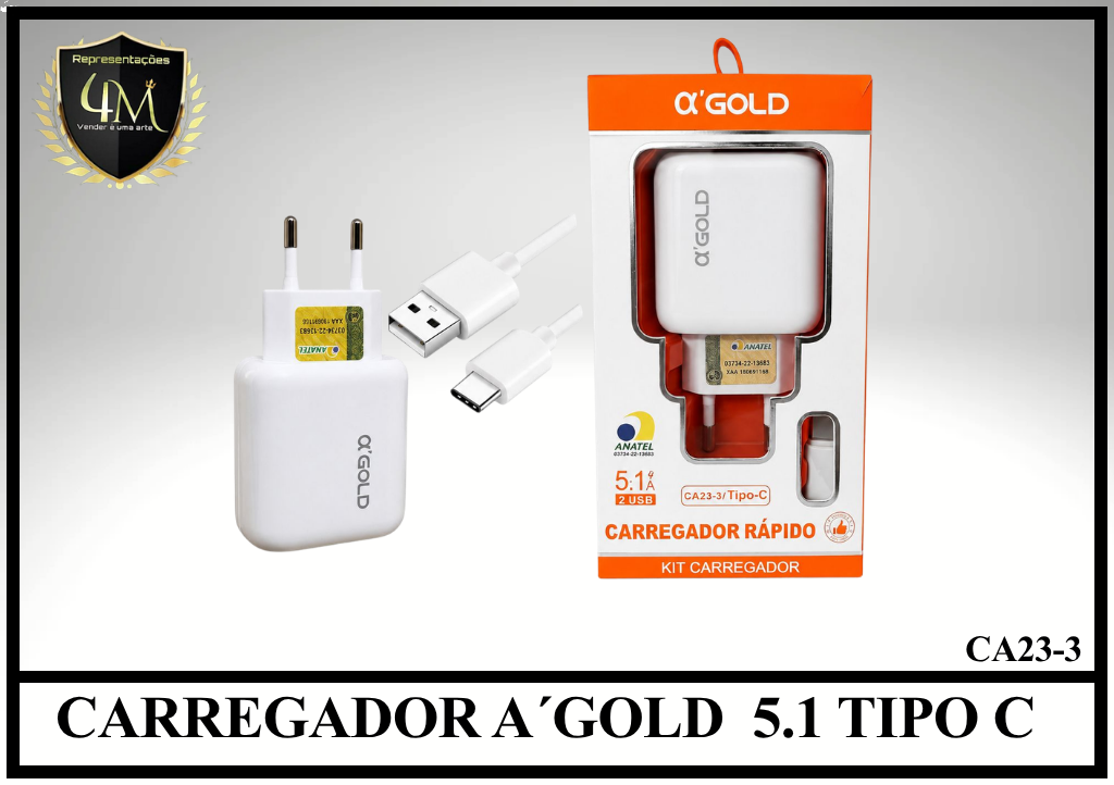 B44 - CARREGADOR A´GOLD  5.1 TIPO C CA23-3