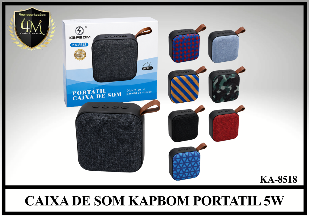 CX 08 CAIXA DE SOM KAPBOM PORTATIL 5W KA-8518