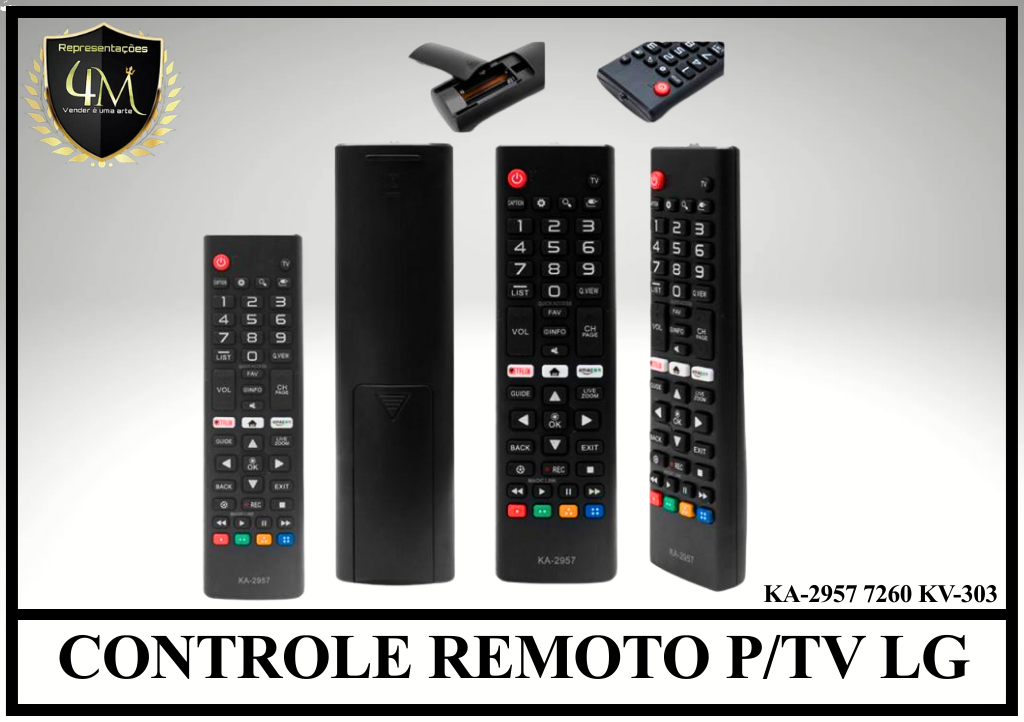 YCRLG 09 CONTROLE REMOTO P/TV LG  KA-2957 7260 KV-303