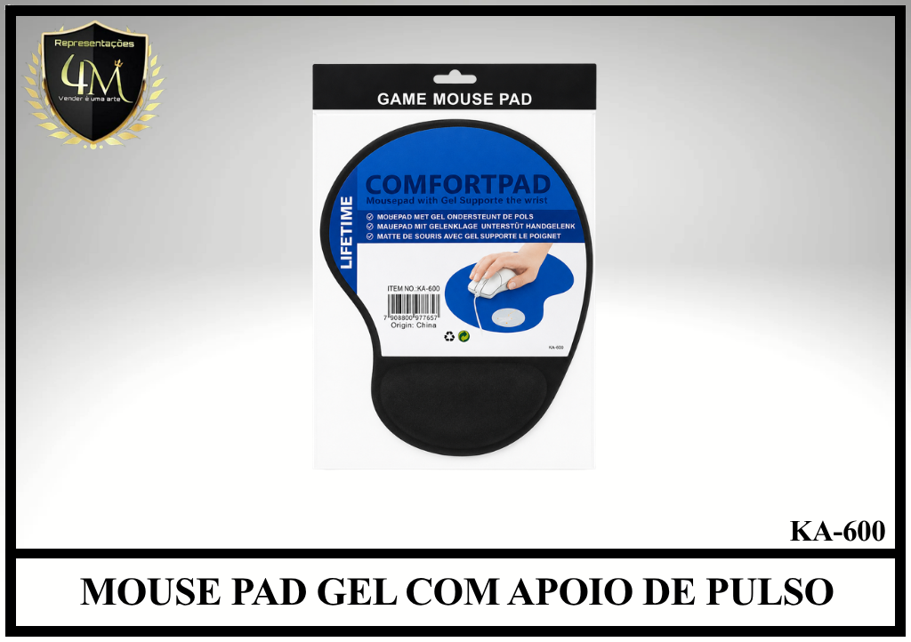 MP 02 MOUSE PAD GEL COM APOIO DE PULSO KA-600