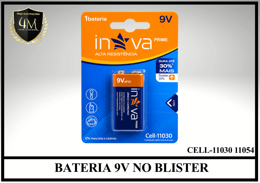 BAT 12 BATERIA 9V NO BLISTER CELL-11030 11054