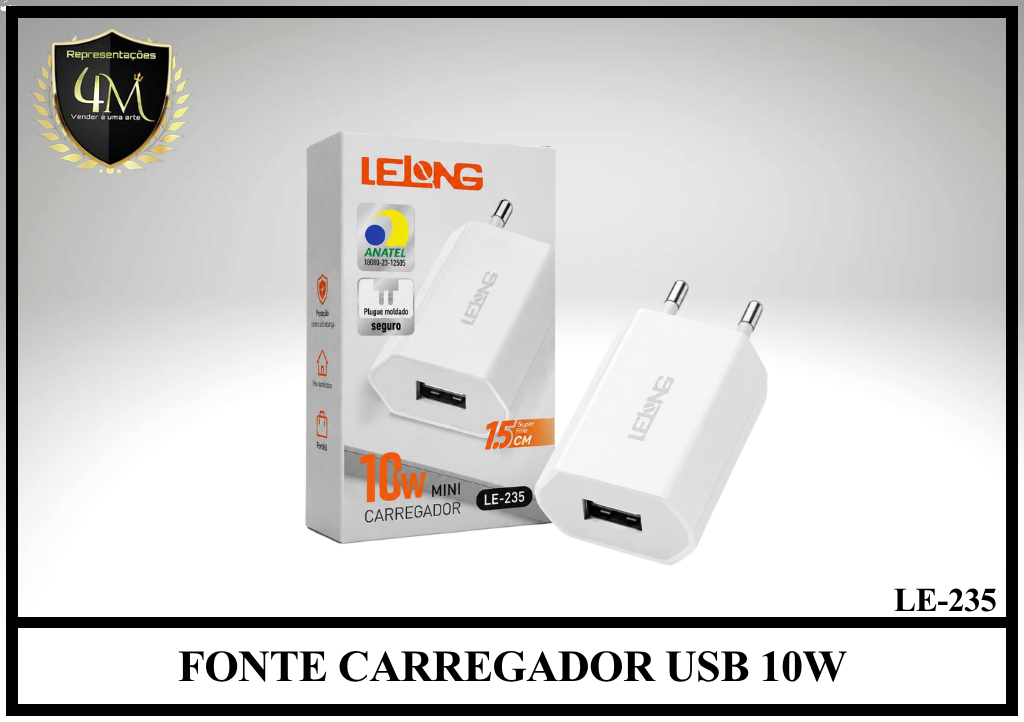 E13 - FONTE CARREGADOR USB 10W LE-235