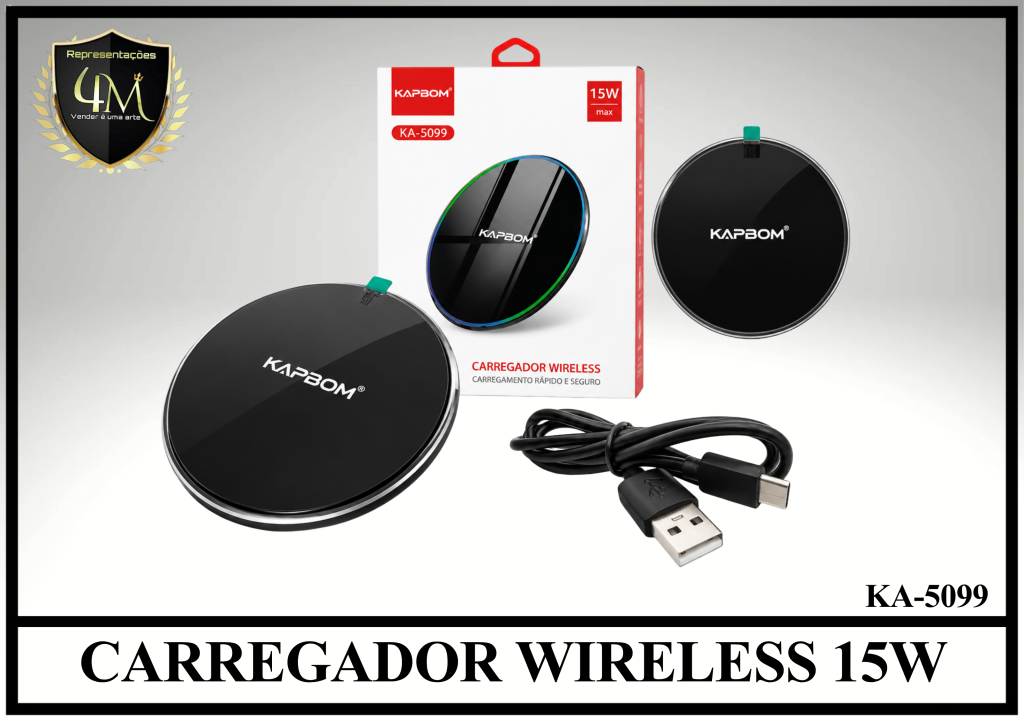 CARIND 01 CARREGADOR WIRELESS 15W KA-5099
